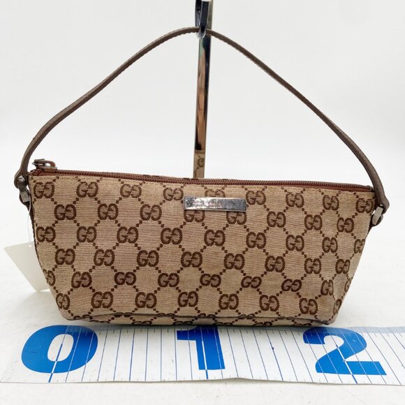 Gucci  Monogram Web Boat Pochette Green - Picture 1 of 11